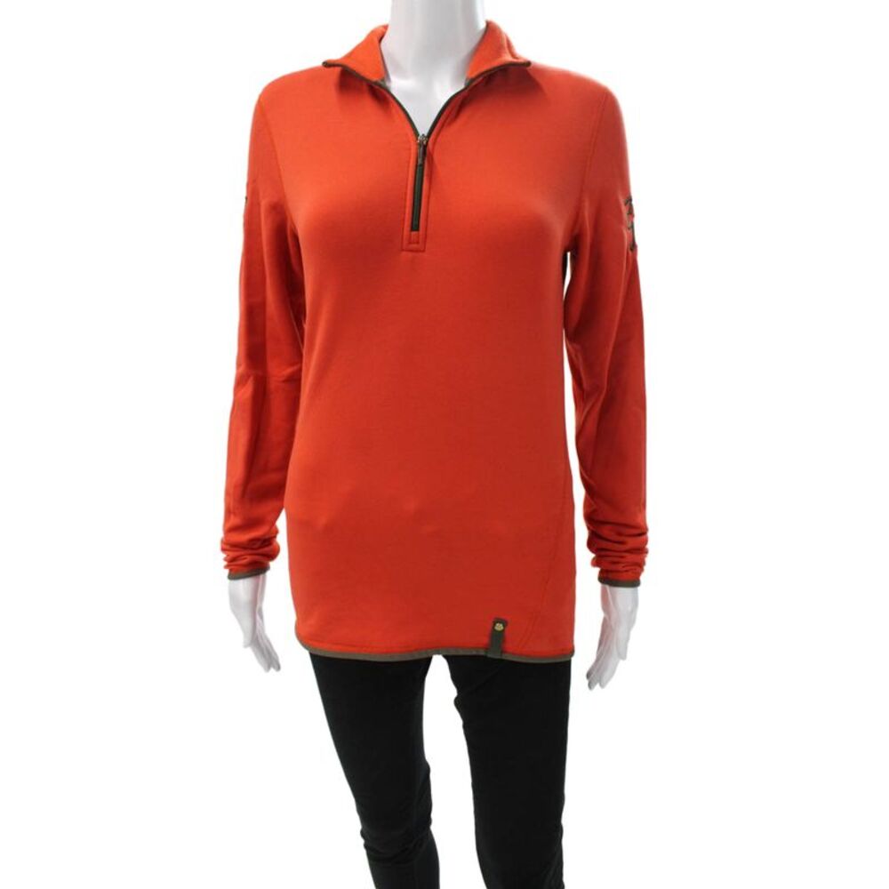 RLX Ralph Lauren Womens Orange Collared Pullover Zip Polyester Casual Size M